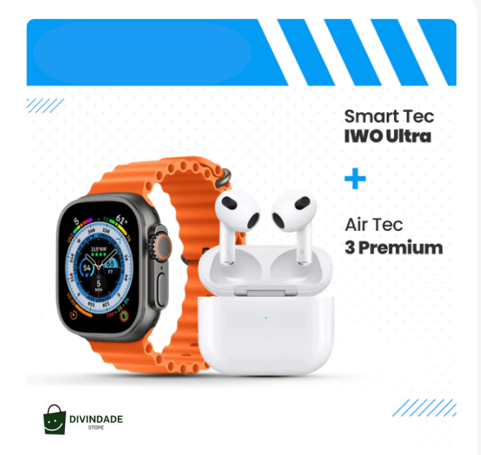 Smartwatch IWO Ultra + Brinde (Fones AirTec 3)