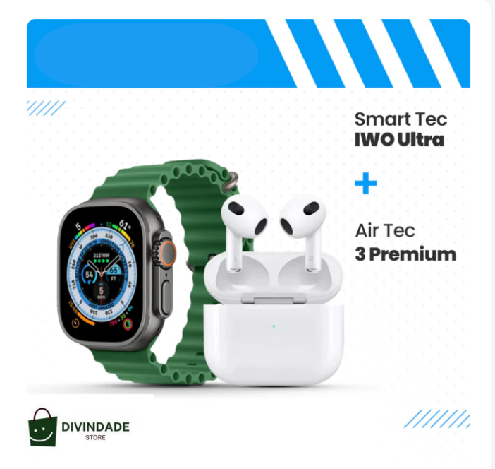 Smartwatch IWO Ultra + Brinde (Fones AirTec 3)