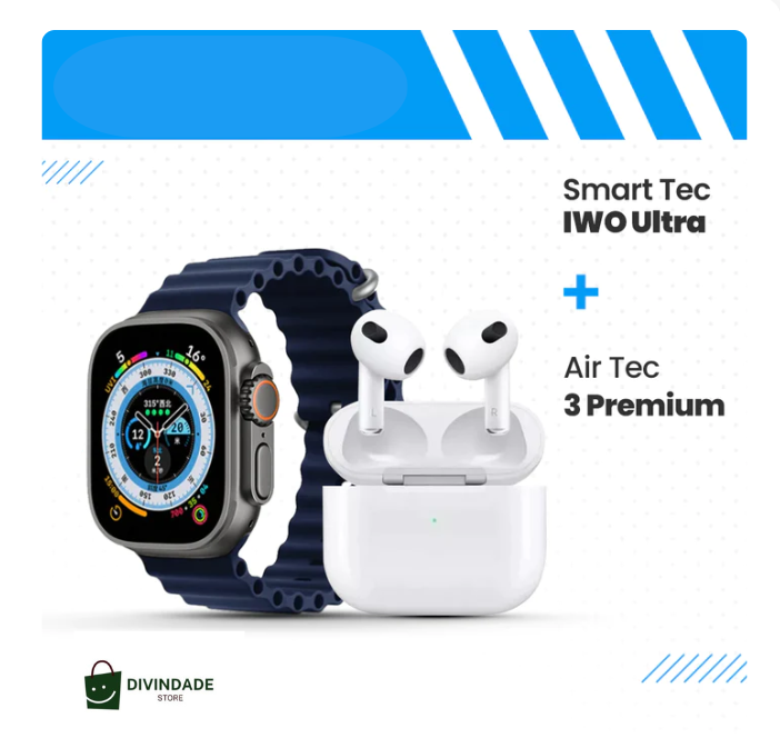 Smartwatch IWO Ultra + Brinde (Fones AirTec 3)