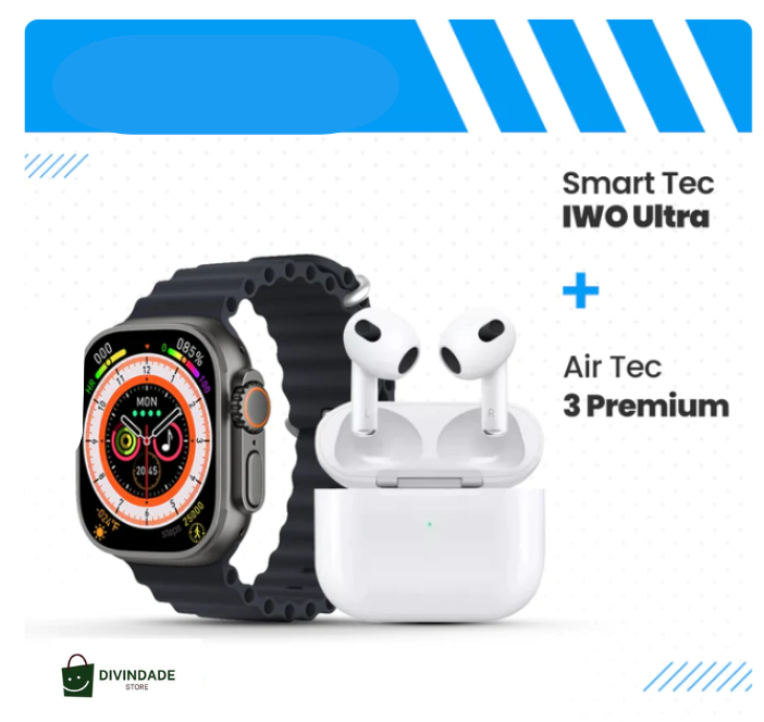 Smartwatch IWO Ultra + Brinde (Fones AirTec 3)