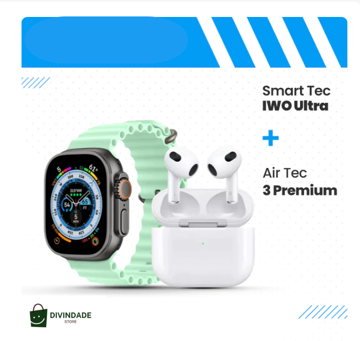 Smartwatch IWO Ultra + Brinde (Fones AirTec 3)